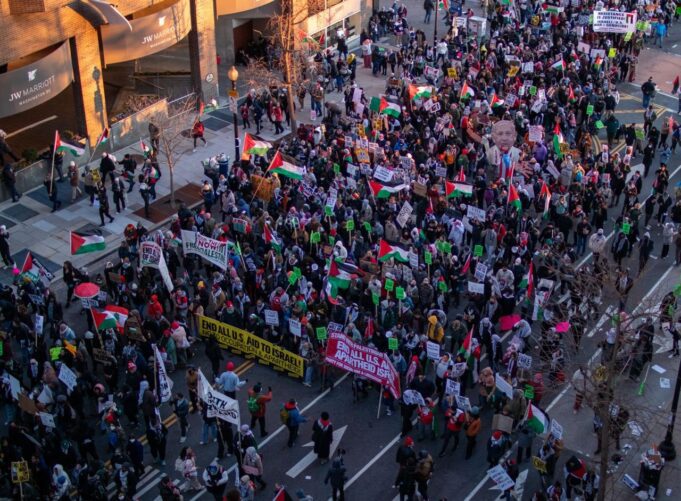 Berita Foto: Ribuan Warga AS Gelar Aksi Solidaritas Palestina dan Yaman