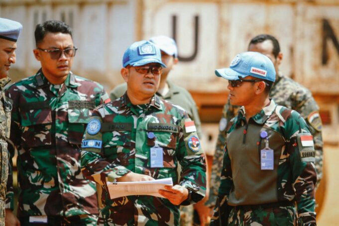Dansatgas Kizi TNI Konga XXXVII-J MONUSCA cek perbaikan gudang senjata dan amunisi di Camp Egypty Fpu
