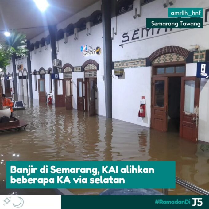 Banjir di Semarang, KAI Daop 4 Alihkan Pelayanan Penumpang di Stasiun Semarang Poncol