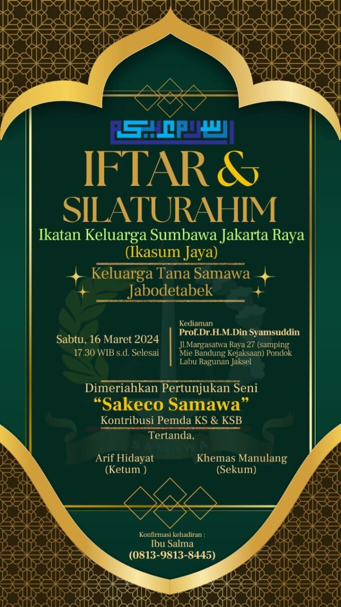 Sultan Sumbawa, Bupati Sumbawa dan Sumbawa Barat Bakal Hadiri Iftar Ikasum Jaya