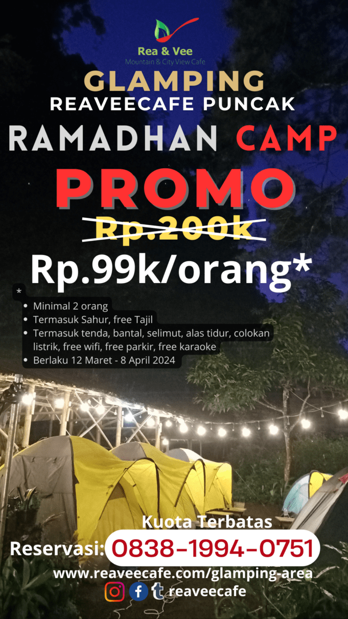 Ramadhan Camp, Paket Glamping Terbaik, Murah dan Fasilitas Lengkap di Puncak Bogor dengan View Gunung dan City Light