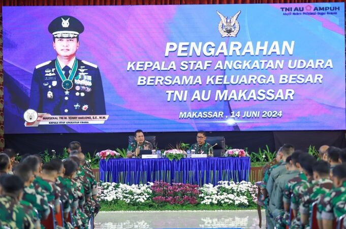 Wujudkan TNI AU Ampuh, Kasau Berikan Pengarahan Kepada Prajurit TNI AU Wilayah Makassar