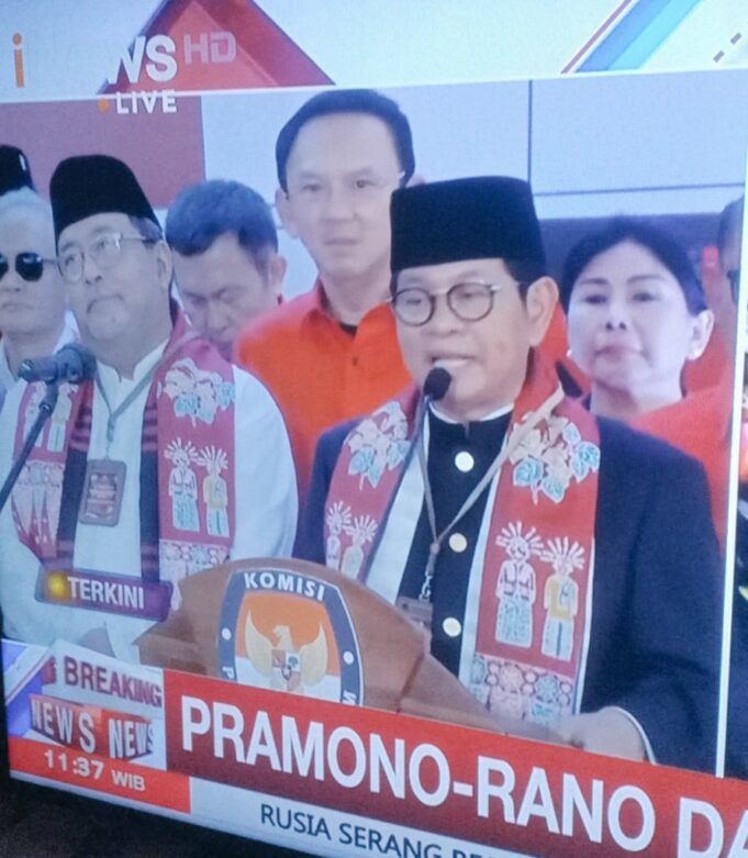 PDIP Resmi Usung Pramono – Rano untuk Pilkada DKI Jakarta