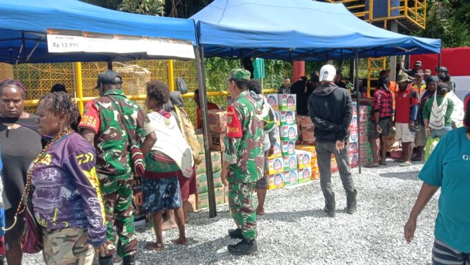 Koramil 1710-04/Tembagapura bersama Satgas dan Kepolisian rangkul Primo dan Fun Game Gelar Bazar Dalam Rangka HUT RI Ke-79 Tahun 2024