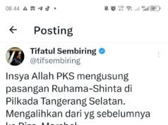 Setelah di Hujat Netizen, PKS Akhirnya Usung Ruhama-Shinta di Pilkada Tangsel