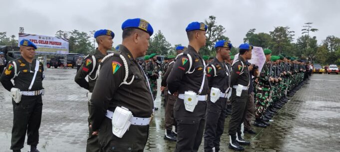 Kodim 1710/Mimika Bersama Polres Dan Pemda Mimika Selenggarakan Apel Gelar Pasukan “Mantap Praja Cartenz 2024”