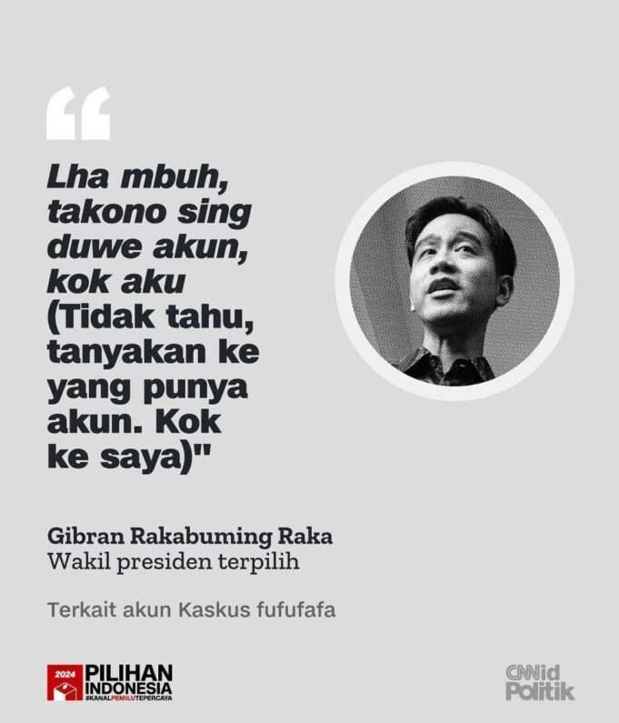 Kata Budi Arie Setiadi, Akun Fufufafa “bukan milik GRR”, Percayakah Dunia? Ambyar