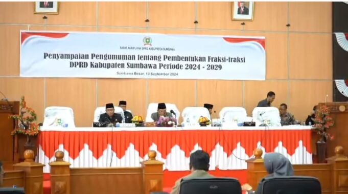 DPRD Sumbawa Gelar Paripurna Pembentukan Fraksi