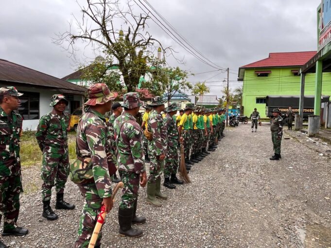 Sambut HUT Ke-79 TNI, Kodim 1710/Mimika Gelar Karya Bakti