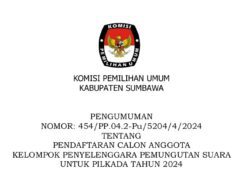 KPU Kabupaten Sumbawa Buka Pendaftaran Anggota KPPS