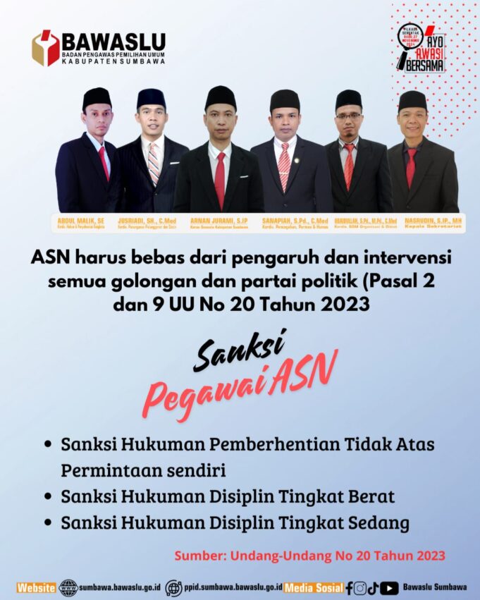 Himbauan Bawaslu Sumbawa Tentang ASN