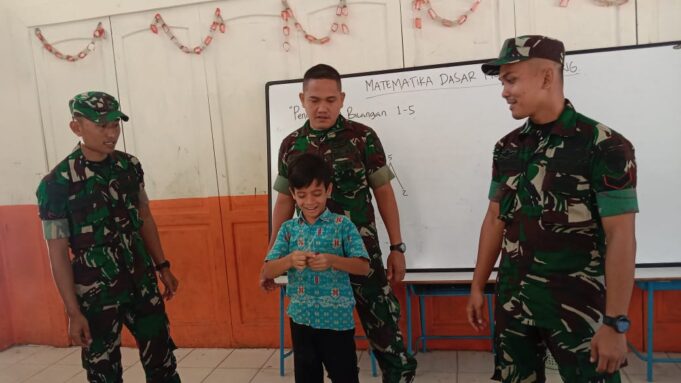 Satuan Jajaran Korem 012/TU Perkenalkan Matematika Dasar Metode Gasing di SD