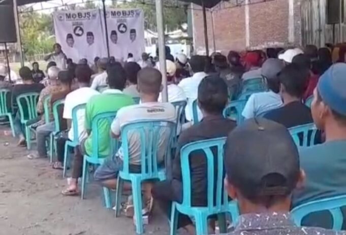 Agus Salim Bawa Mengas Ajak Warga Labu Bua Utan Tolak Politik Uang