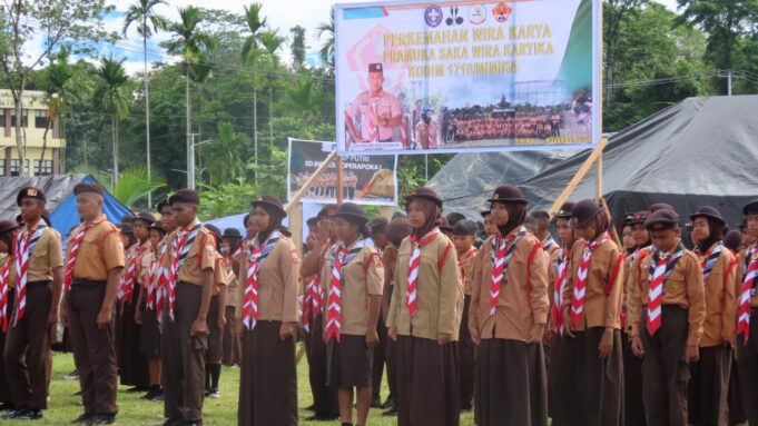 Kodim 1710/Mimika Buka Perkemahan Wira Karya Pramuka Saka Wira Kartika TA 2024