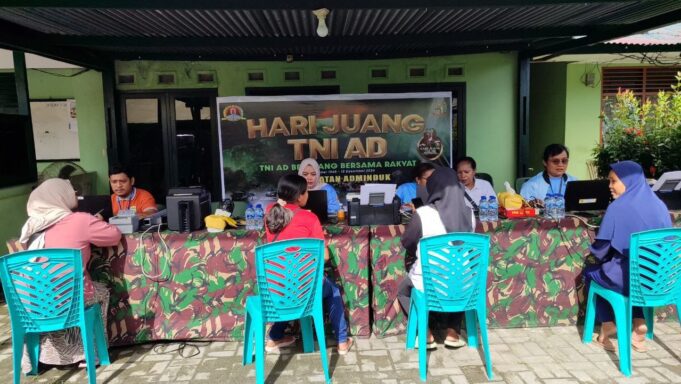 Sambut Hari Juang TNI AD Ke-79, Kodim 1710/Mimika Selenggarakan Bakti Sosial Pembuatan Layanan Dokumen Adminduk