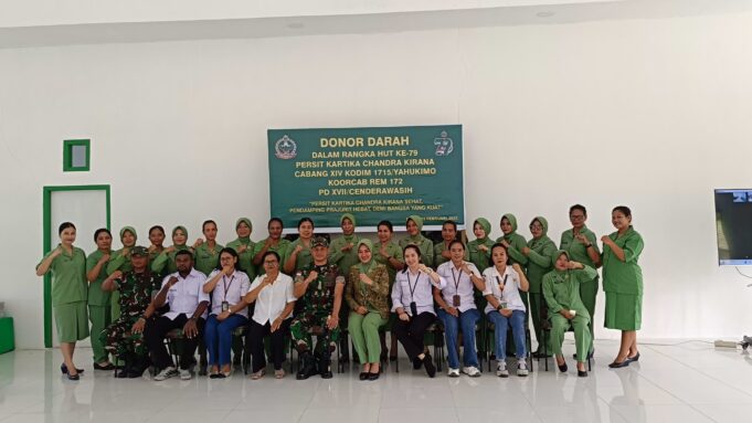 Kodim 1715/Yahukimo Gelar Donor Darah Semarakkan HUT Persit Ke-79