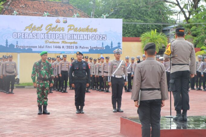 Polres Sumbawa Laksanakan Apel Gelar Pasukan Ops Ketupat Rinjani 2025