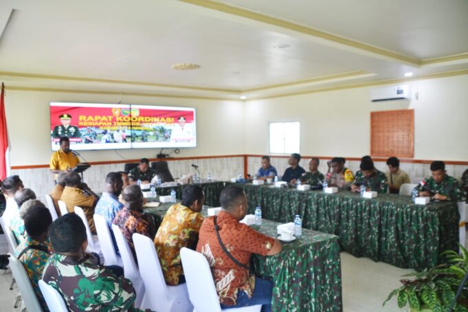 Dandim 1710/Mimika Pimpin Rapat Koordinasi Kesiapan Pelaksanaan TMMD Ke-124 TA 2025 di Wilayah Kabupaten Mimika