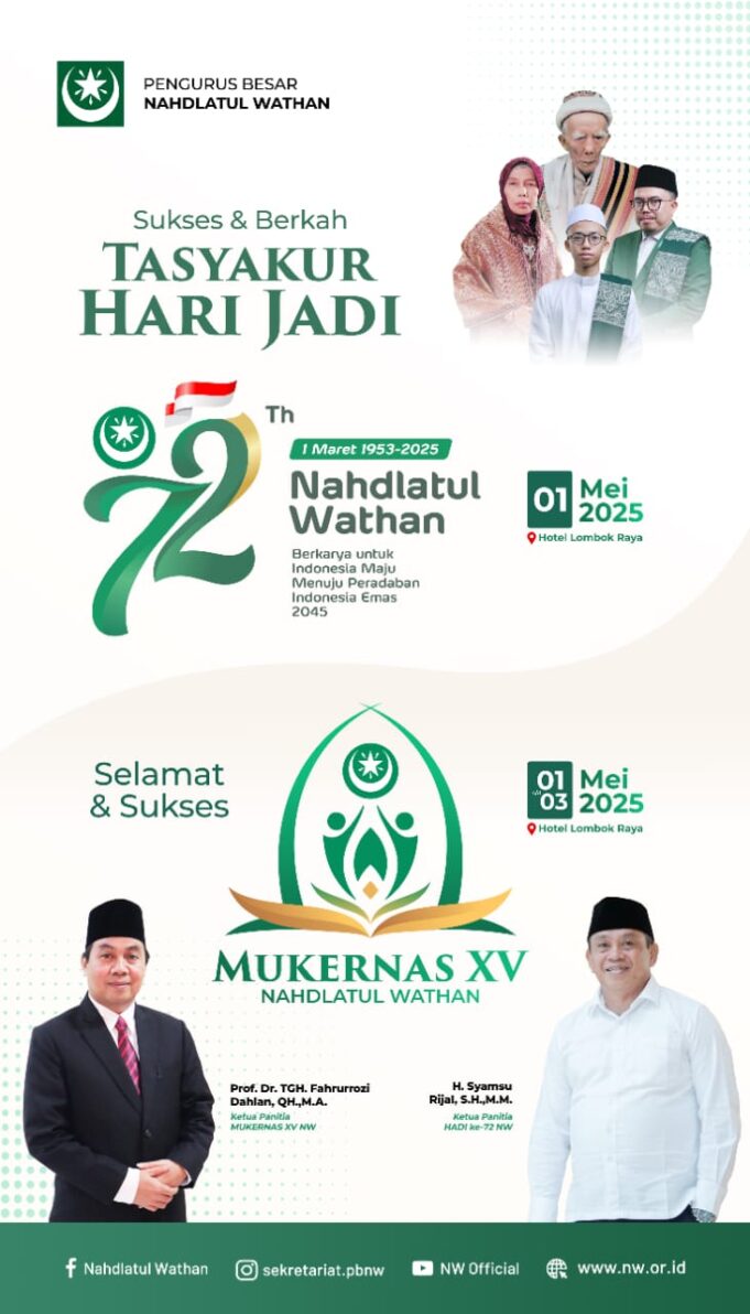 Pengurus Wilayah NW Se-Indonesia Bakal Hadiri Hadi ke 72 NW dan Mukernas PBNW