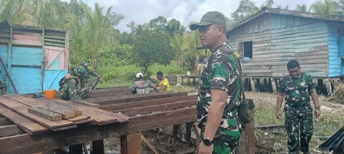 Pastikan Berjalan Dan Sesuai Target, Kasdim 1710/Mimika Tinjau Pengerjaan Sasaran Fisik Pra TMMD Ke-124