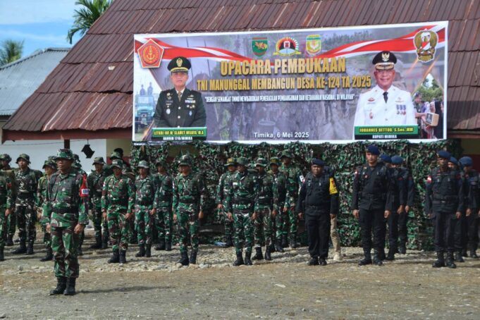 Kodim 1710/Mimika Gelar Upacara Pembukaan TMMD Reguler ke-124 di Kampung Pigapu