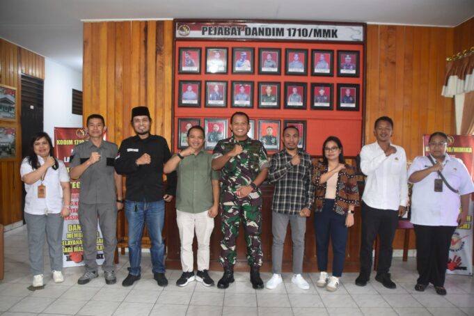 Dandim 1710/Mimika Terima Kunjungan Silaturahmi KPU dan Bawaslu Kabupaten Mimika