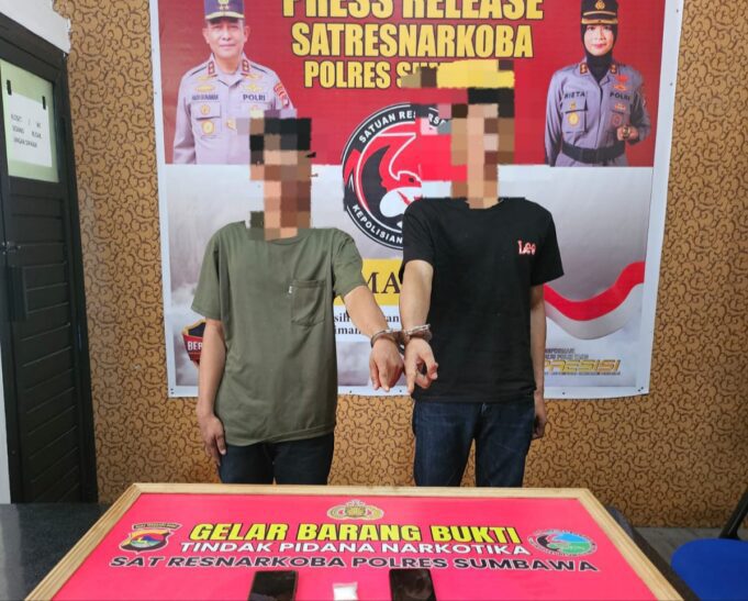 Sat Resnarkoba dan BNNK Sumbawa Amankan Dua Terduga Pelaku Beserta 6,86 Gram Sabu