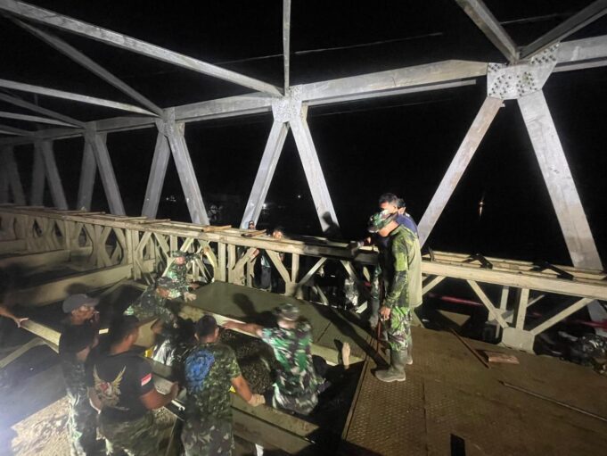 Pembangunan Jembatan Bailey Teupin Reudeup Penghubung Bireuen–Aceh Utara Capai 99 Persen