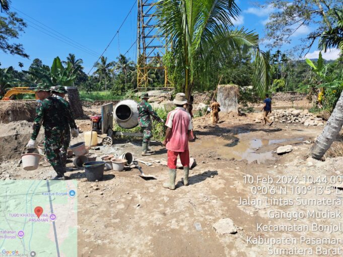 TNI AD Pacu Pembangunan Jembatan Gantung Equator, Akses Warga Kampung Alai Segera Terhubung