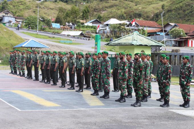 Kodim 1714/Puncak Jaya Gelar Upacara Korps Kenaikan Pangkat Bintara