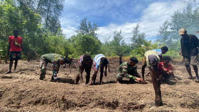 Bedengan Rampung, Lahan Program TMMD di Kampung Keakwa Siap Ditanami