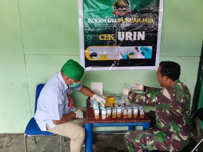 Kodim 1714/Puncak Jaya Gelar P4GN dan Tes Urin Personel Semester I TA 2026