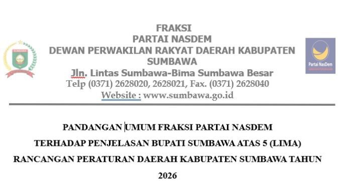 Fraksi Nasdem Komit Tuntaskan Pembahasan Ranperda