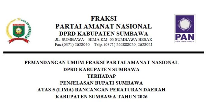 Fraksi PAN Sampaikan 6 Catatan Penting Kondisi Riil Daerah