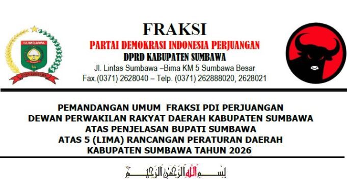 Fraksi PDI-P Tekankan 5 Ranperda Harus Menjawab Kebutuhan Riil Masyarakat