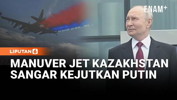 Jet Tempur Kazakhstan Sambut Putin dengan Asap Bendera Rusia