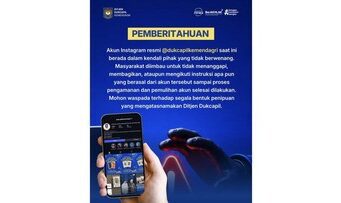 Akun Instagram Dukcapil Kena Hack, Data Warga Berisiko Bocor