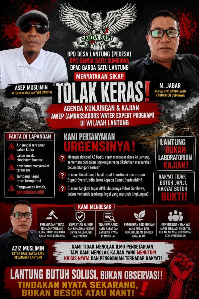 AWEP Delegasi Amerika Serikat Masuk Lantung, BPD dan Garda Satu: Rakyat Butuh Solusi, Bukan Observasi