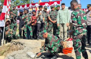 Pangdam XVII/Cenderawasih Pimpin Peletakan Batu Pertama Jembatan Garuda Merah Putih di Mimika