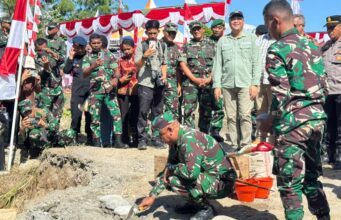 Pangdam XVII/Cenderawasih Pimpin Peletakan Batu Pertama Jembatan Garuda Merah Putih di Mimika