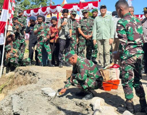 Pangdam XVII/Cenderawasih Pimpin Peletakan Batu Pertama Jembatan Garuda Merah Putih di Mimika