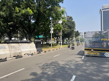 Massa Dukung Prabowo Bubar, Lalu Lintas Patung Kuda Normal Kembali