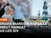 Paus Leo XIV Disambut Menara Manusia Raksasa di Barcelona