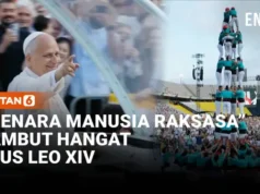 Paus Leo XIV Disambut Menara Manusia Raksasa di Barcelona