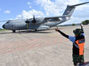 Menembus Jarak Demi Terangnya Negeri, Lanud Sjamsudin Noor Dukung Misi Airbus A-4002M TNI AU Percepat Pemulihan Kelistrikan Sumatera