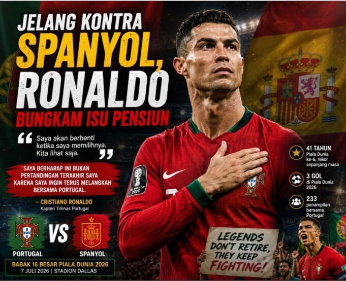 Cristiano Ronaldo Tegaskan Belum Ingin Pensiun Jelang Lawan Spanyol