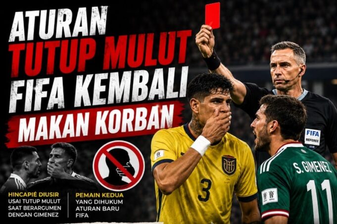 FIFA Tegaskan Larangan Tutup Mulut, Hincapie Kena Kartu Merah