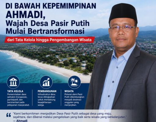 Di Bawah Kepemimpinan Ahmadi, Wajah Desa Pasir Putih Mulai Bertransformasi dari Tata Kelola hingga Pengembangan Wisata
