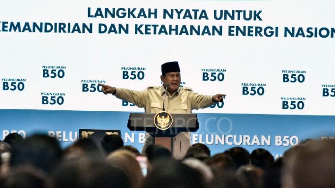 Indonesia Resmi Terapkan Biodiesel B50, Prabowo: Negara Pertama di Dunia