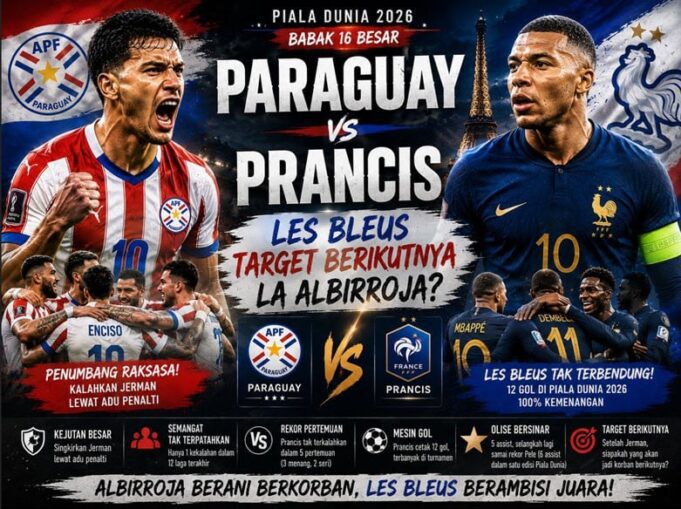 Paraguay Hadapi Ujian Berat Lawan Prancis di 16 Besar Piala Dunia 2026